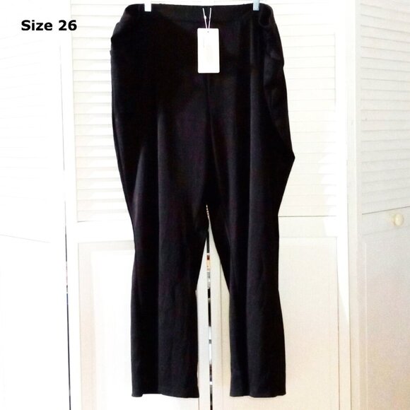 NWT-Comfortable Black High Waist Slacks -Size 26 - Picture 5 of 6